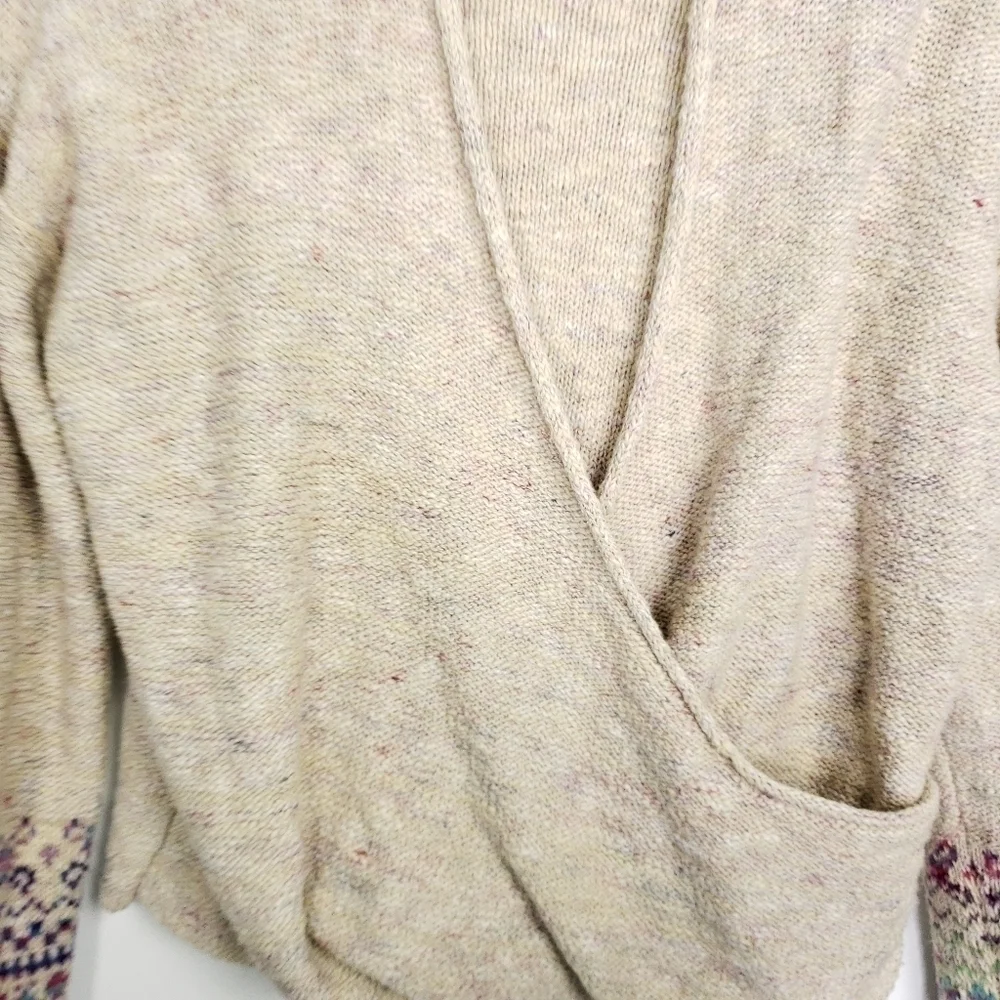 Anthropologie pilcro drew surplus faux wrap front sweater sz small